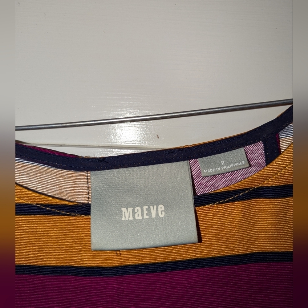 Maeve women's orange crewneck blouse size 2. - Picture 2 of 4